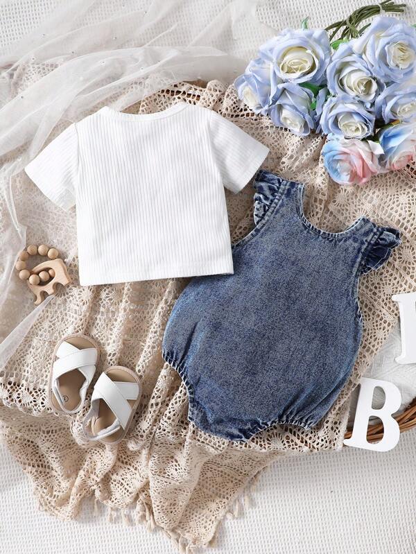 Conjunto de 2 piezas para bebé y niñas pequeñas, braga y franela