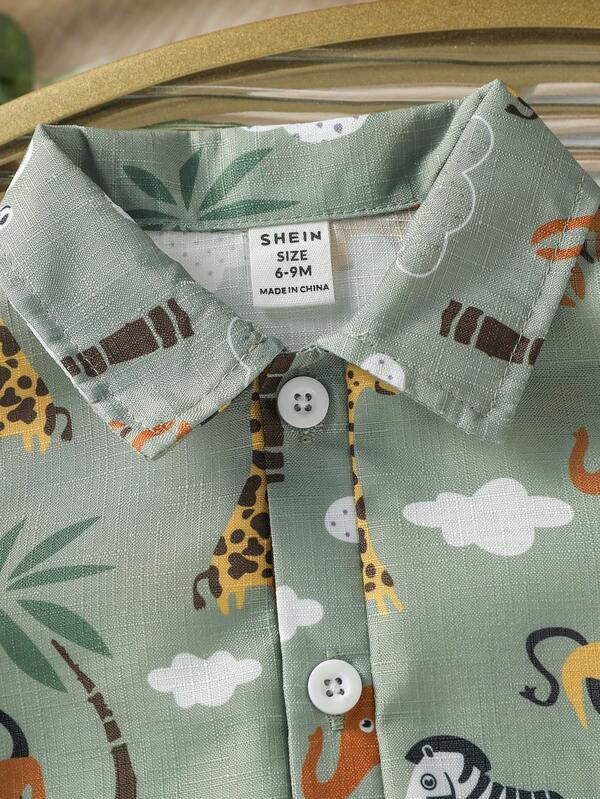 Conjunto de 2 piezas para bebé y niños pequeños, camisa y braga corta