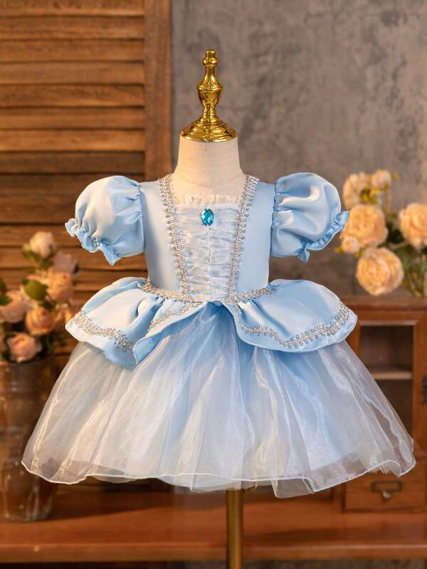 Vestido de princesa Cenicienta para bebé y niñas pequeñas