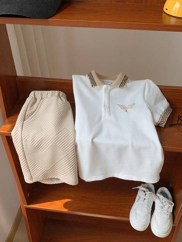 Conjunto de 2 piezas para bebé y niños pequeños, chemise y shorts