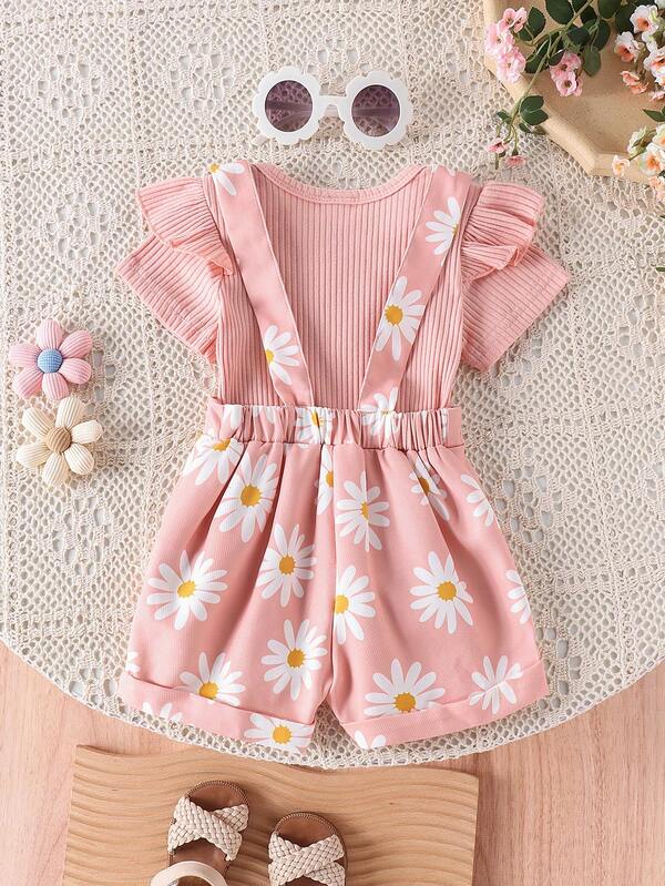 Conjunto de 2 piezas para bebé y niñas pequeñas, body y braga