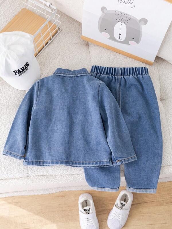 Set de 3 piezas para bebé y niño pequeño, franela, chaqueta y pantalón