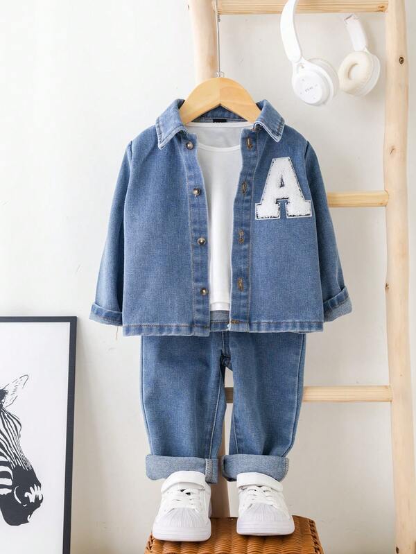 Set de 3 piezas para bebé y niño pequeño, franela, chaqueta y pantalón