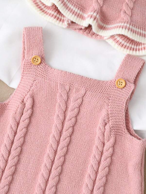 Set de 2 piezas para bebé niña, braguita y gorro de punto