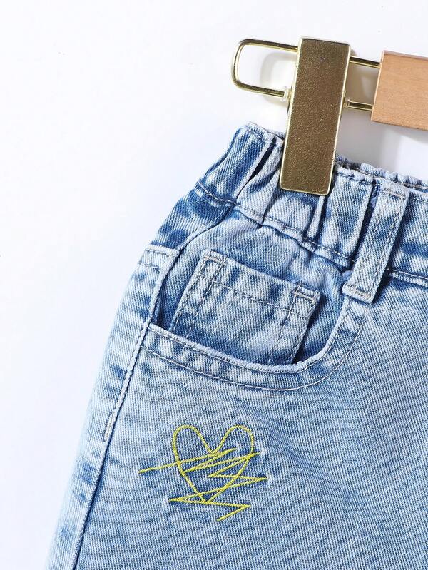Pantalón con bordados para niñas pequeñas