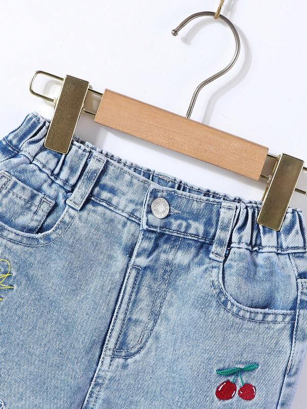 Pantalón con bordados para niñas pequeñas