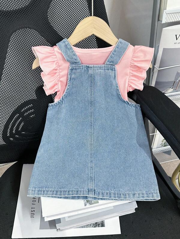 Conjunto de 2 piezas para bebé y niñas pequeñas, vestido y blusa