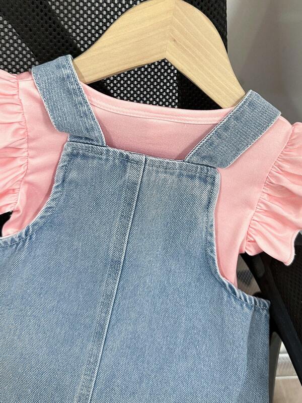 Conjunto de 2 piezas para bebé y niñas pequeñas, vestido y blusa