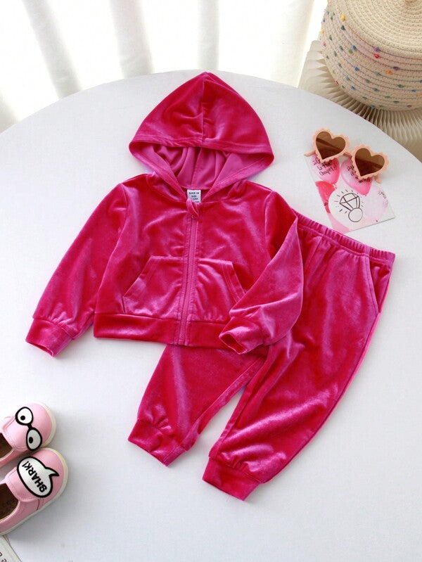 Conjunto 2 piezas para bebé y niñas pequeñas, sweater y joggers