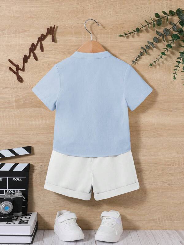 Conjunto de 2 piezas para bebé y niños pequeños, camisa y shorts
