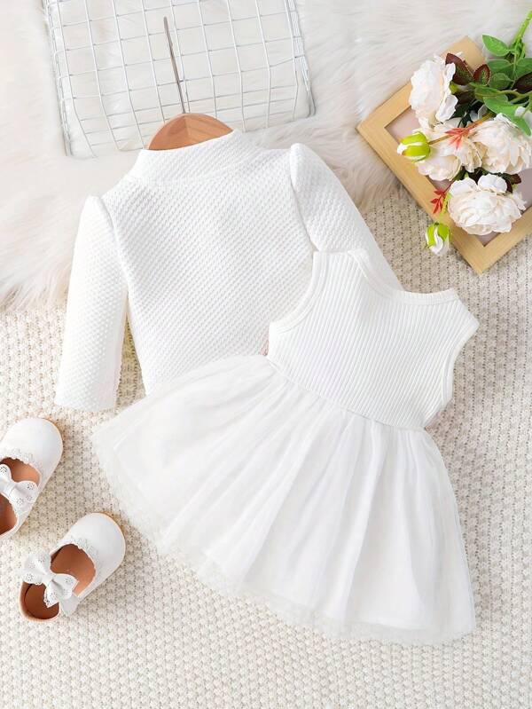 Conjunto de 2 piezas para bebé niña, sweater y vestido