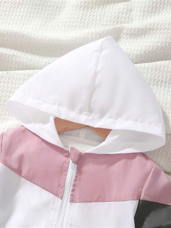 Conjunto de 2 piezas para bebé y niñas pequeñas, corta viento y joggers