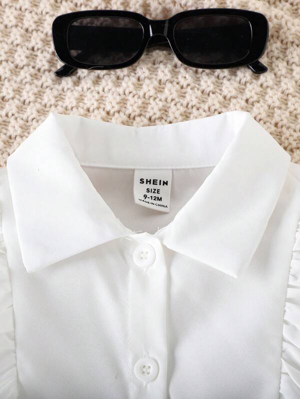 Conjunto de 2 piezas para bebé y niñas pequeñas, camisa y falda-short