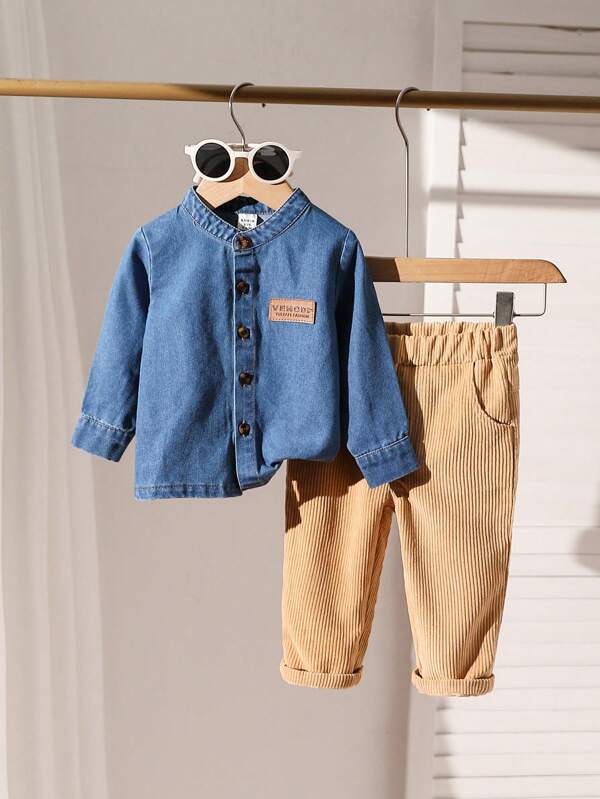 Conjunto de 2 piezas para bebé y niños pequeños, camisa y pantalón