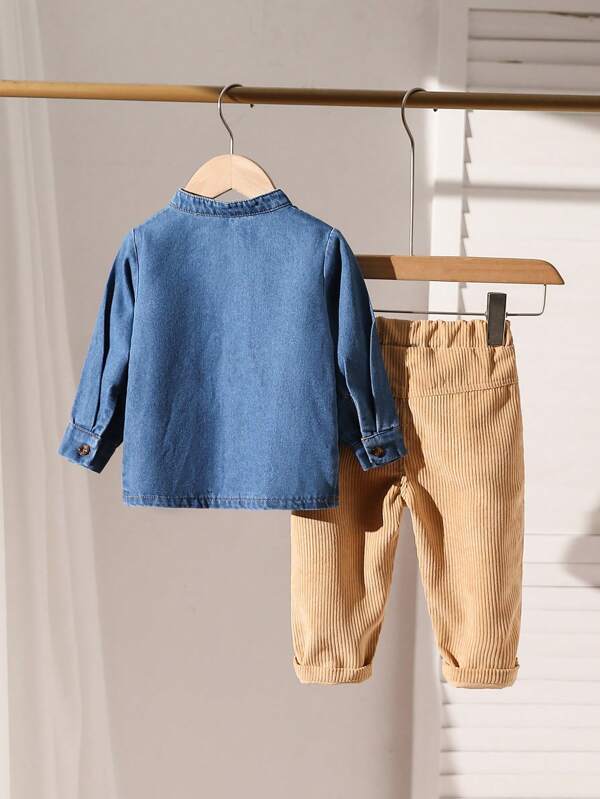 Conjunto de 2 piezas para bebé y niños pequeños, camisa y pantalón