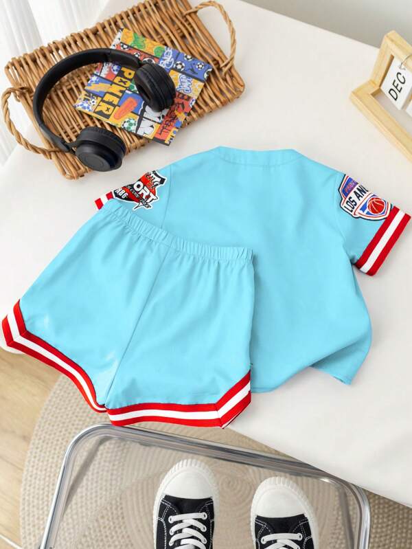 Conjunto de 2 piezas para bebé y niños pequeños, camisa y shorts
