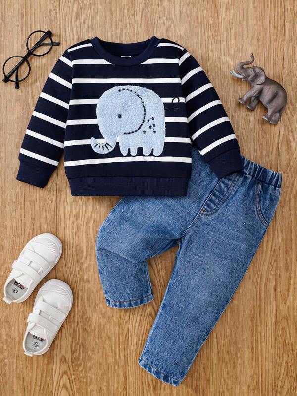 Conjunto de 2 piezas para bebé y niños pequeños, sweater y pantalón