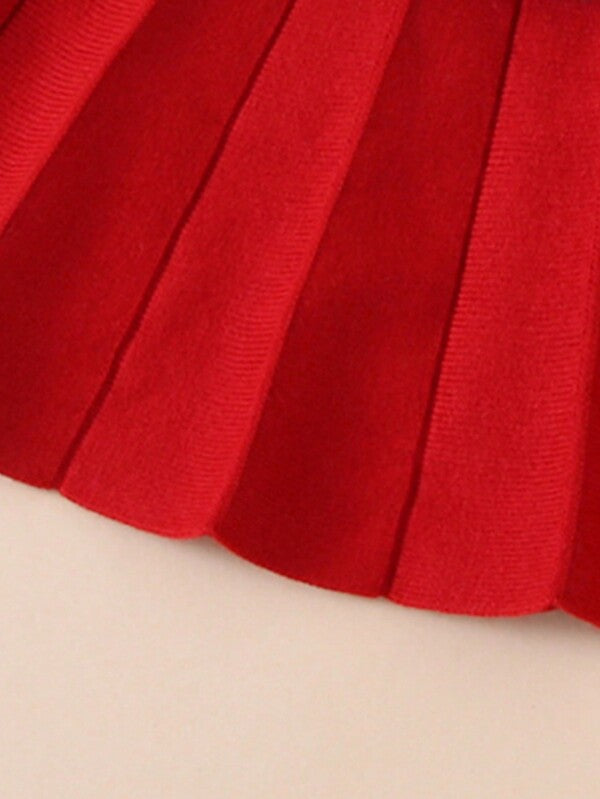 Conjunto de 2 piezas para niñas pequeñas, sweater y falda