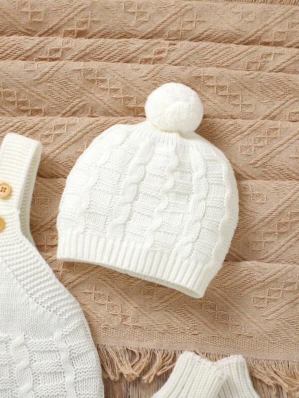 Set de 4 piezas para bebé, braga, manoplas, zapatos y gorro