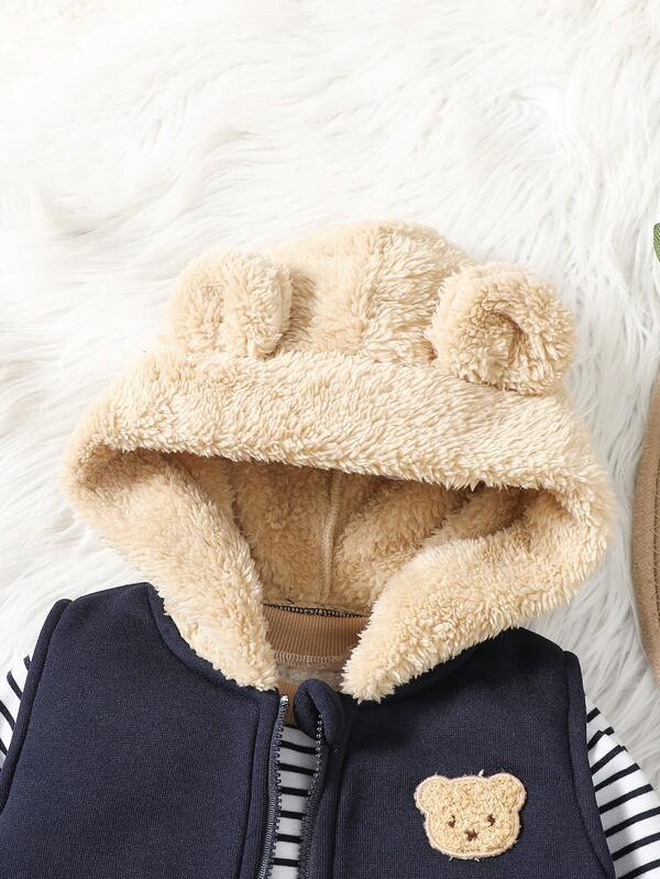 Set de 3 piezas para bebé y niños pequeños, sweater, chaleco y joggers