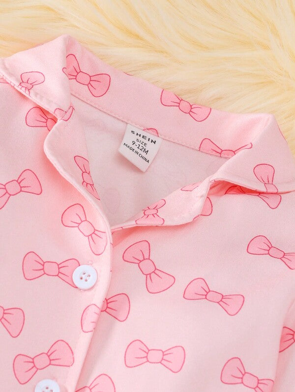 Conjunto de 2 piezas para bebé niña, camisa y mono