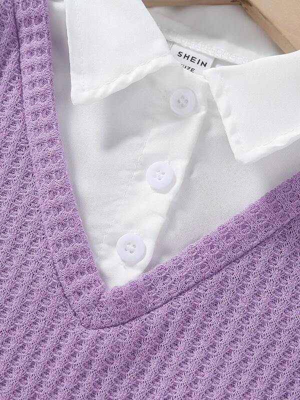 Conjunto de 2 piezas para niñas pequeñas, sweater y pantalón