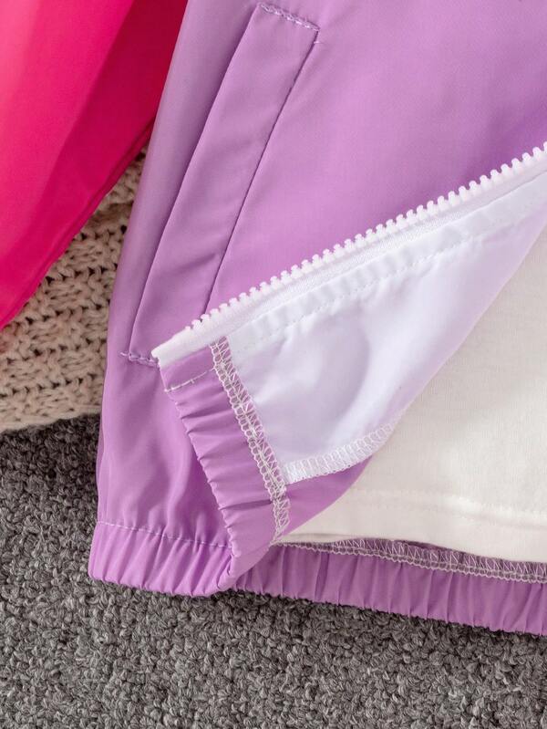 Conjunto de 2 piezas para bebé niñas pequeñas, corta viento y joggers