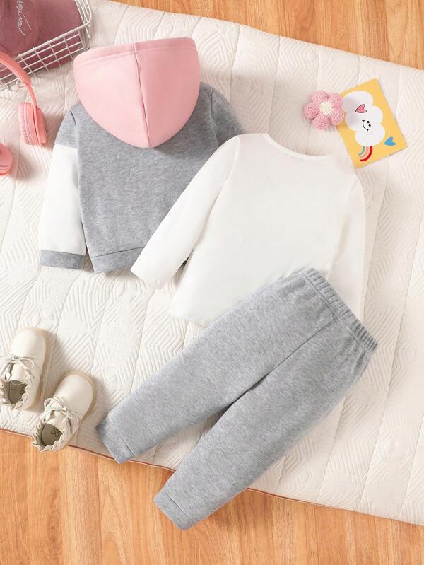 Set de 3 piezas para bebé y niñas pequeñas, sweater, chaqueta y joggers