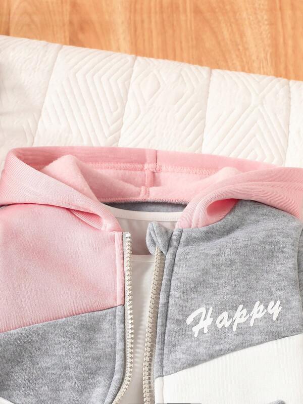 Set de 3 piezas para bebé y niñas pequeñas, sweater, chaqueta y joggers