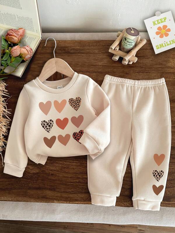 Conjunto de 2 piezas para bebé y niñas pequeñas, sweater y joggers