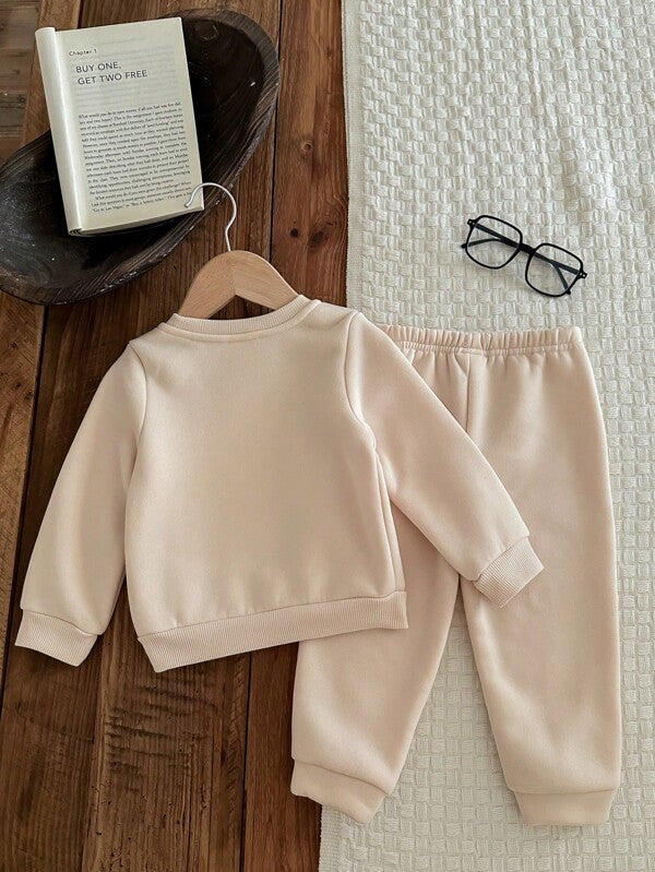 Conjunto de 2 piezas para bebé y niñas pequeñas, sweater y joggers