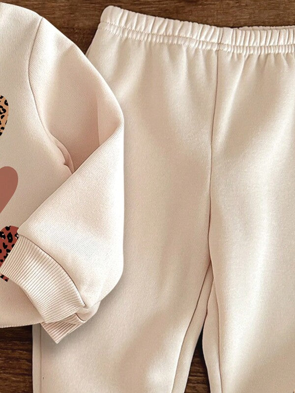 Conjunto de 2 piezas para bebé y niñas pequeñas, sweater y joggers