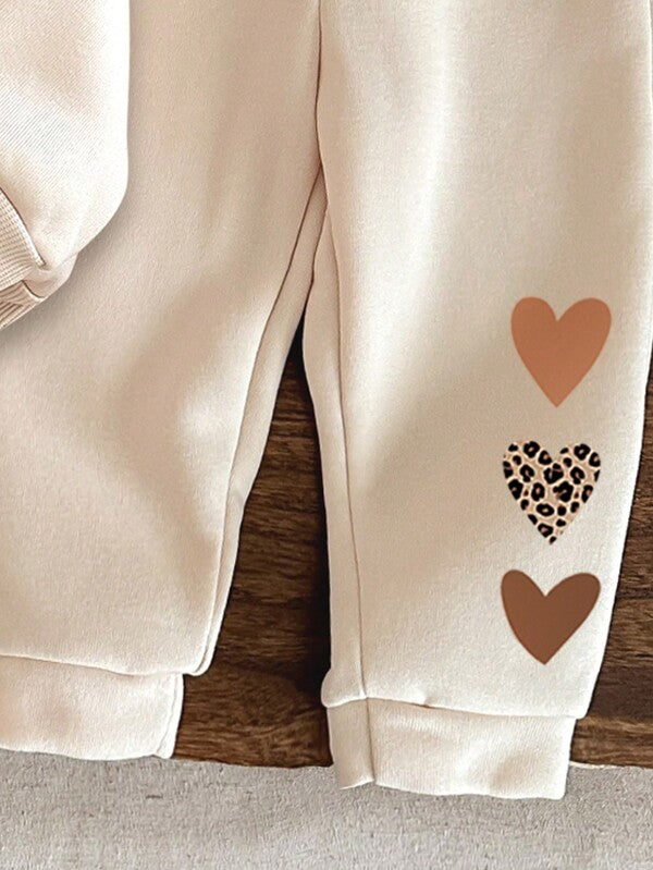 Conjunto de 2 piezas para bebé y niñas pequeñas, sweater y joggers