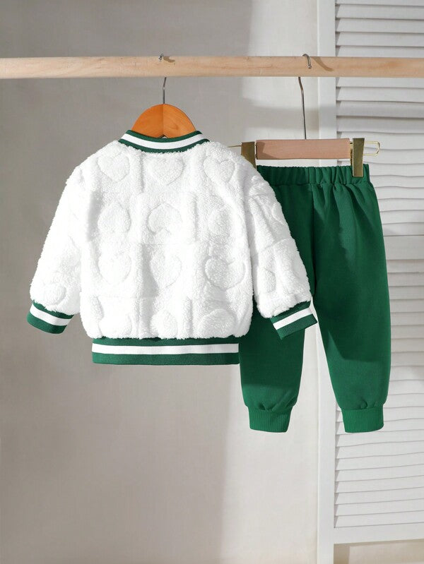 Conjunto de 2 piezas para bebé y niños pequeños, chaqueta y joggers