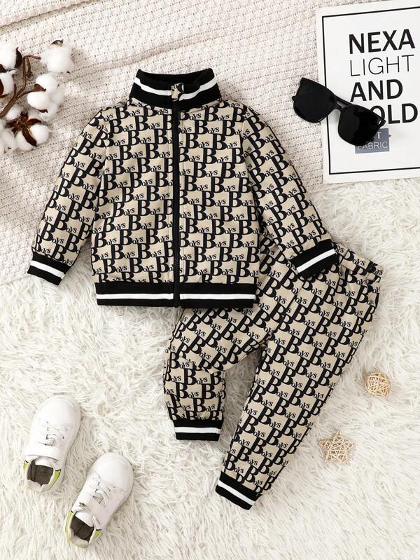 Conjunto de 2 piezas para bebé y niños pequeños, chaqueta y joggers