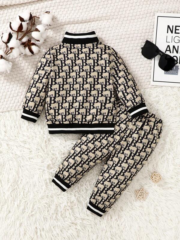 Conjunto de 2 piezas para bebé y niños pequeños, chaqueta y joggers