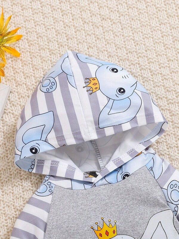 Conjunto de 2 piezas para bebé niños, body con capucha y mono