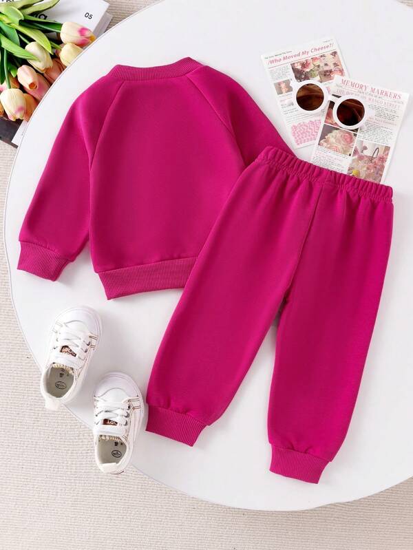 Conjunto de 2 piezas para bebé y niñas pequeñas, sweater y joggers
