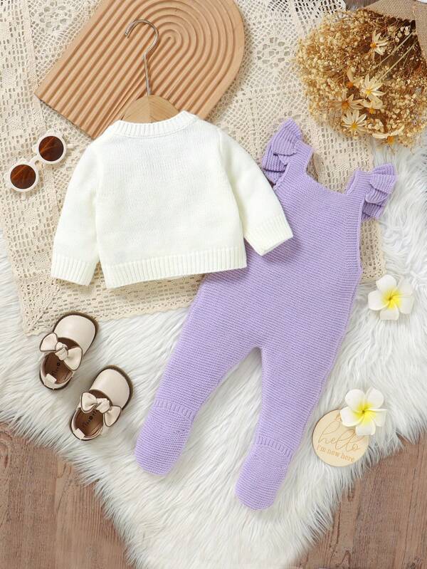 Conjunto de 2 piezas para bebé niña, braga y sweater