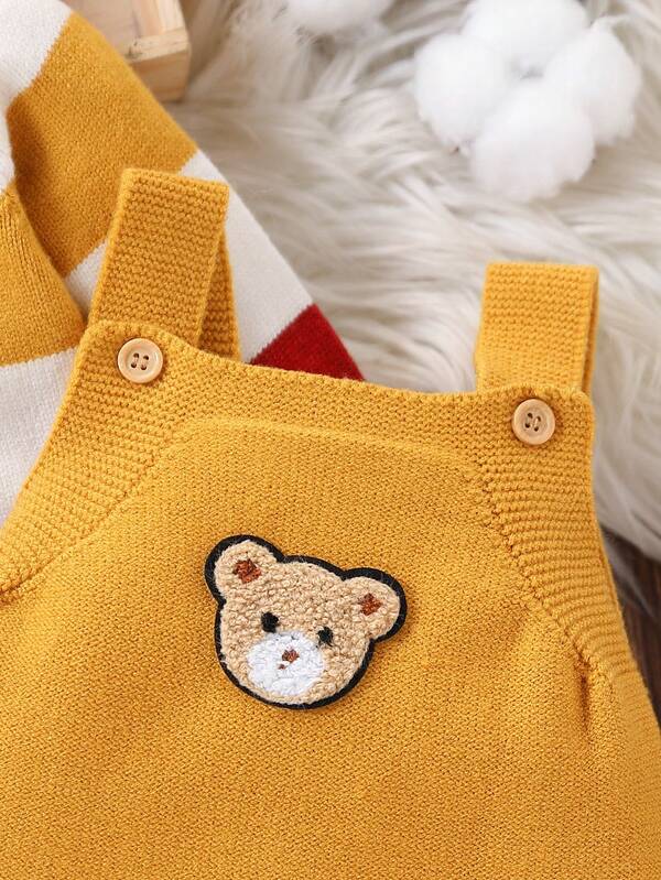 Conjunto de 2 piezas para bebé y niños pequeños, cardigán y overall