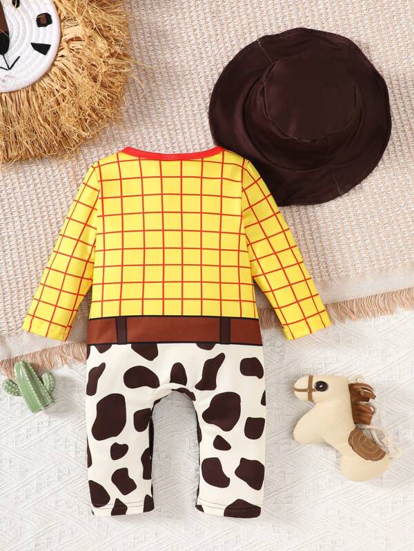 Set de 2 piezas para bebé niño, mameluco y sombrero