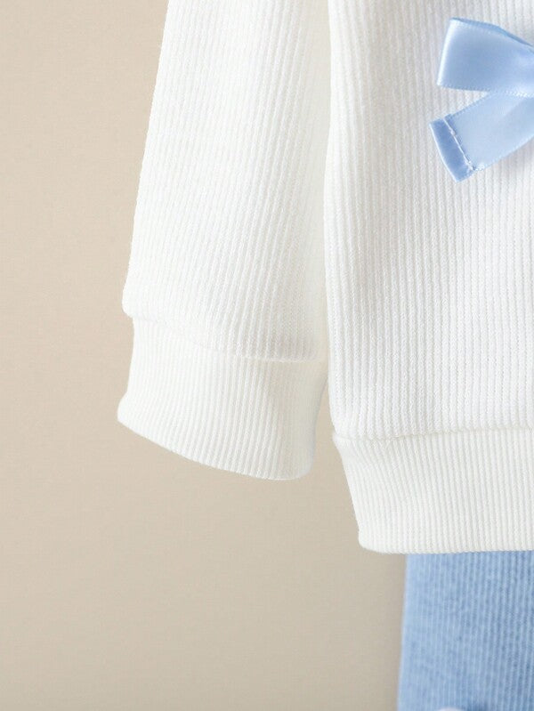 Conjunto de 2 piezas para bebé y niñas pequeñas, sweater y mono