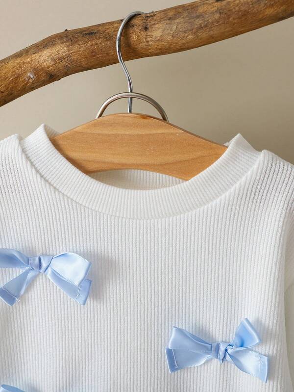 Conjunto de 2 piezas para bebé y niñas pequeñas, sweater y mono