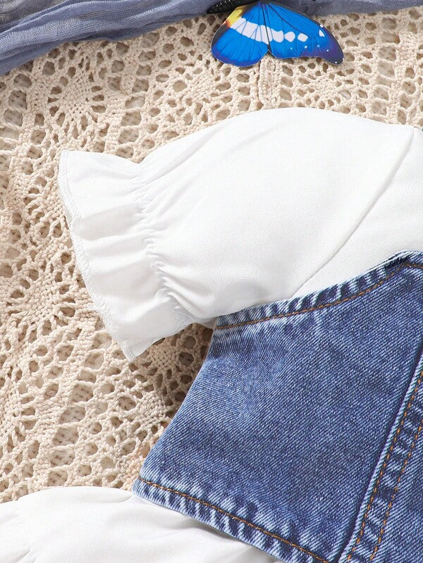 Conjunto de 2 piezas para bebé y niñas pequeñas, vestido y chaleco