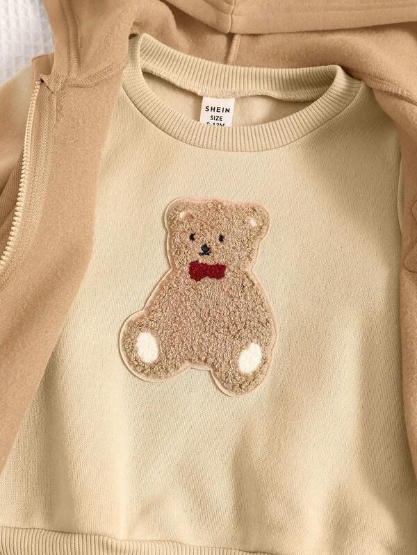 Set de 3 piezas para bebé y niño pequeño, sweater, chaleco y joggers