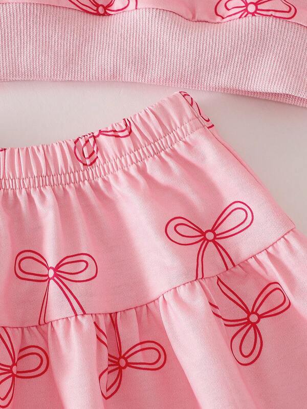 Conjunto de 2 piezas para bebé y niñas pequeñas, sweater y falda