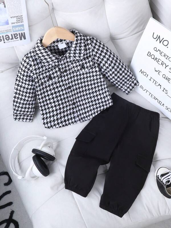 Conjunto de 2 piezas para bebé y niños pequeños, camisa y pantalón