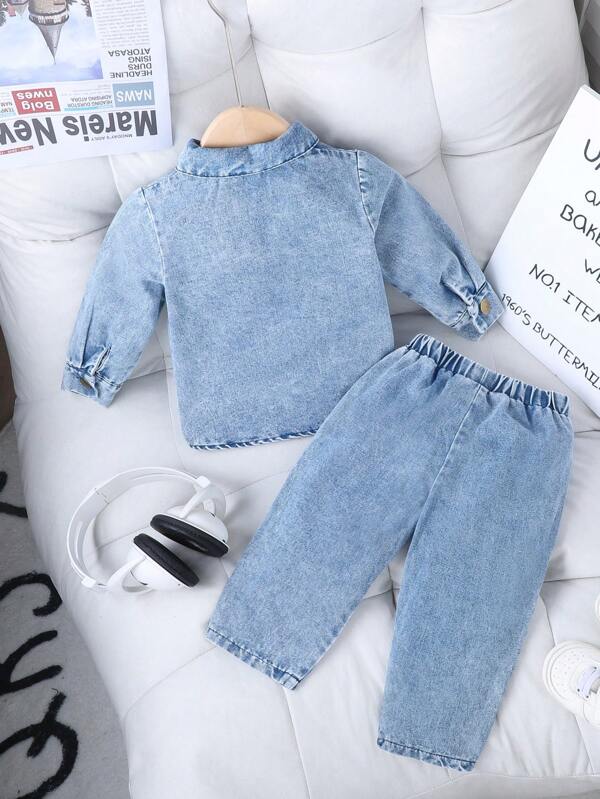 Conjunto de 2 piezas para bebé y niños pequeños, chaqueta y pantalón