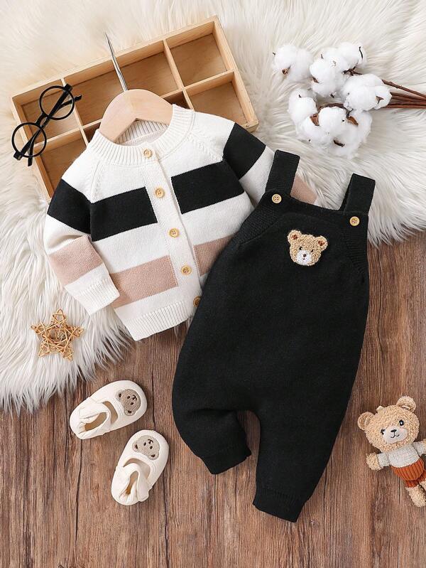 Conjunto de 2 piezas para bebé y niños pequeños, sweater y braga