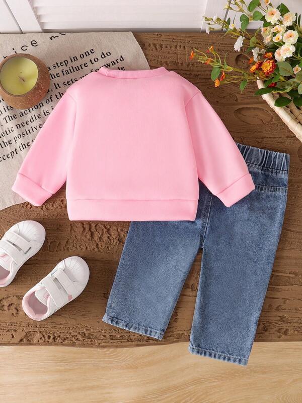 Conjunto de 2 piezas para bebé y niñas pequeñas, sweater y pantalón